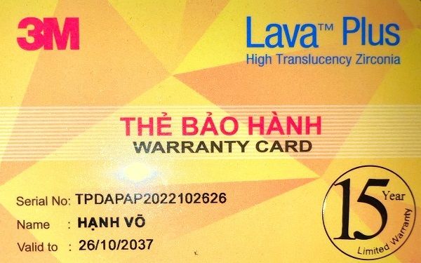 the bao hanh rang su lava plus mat truoc