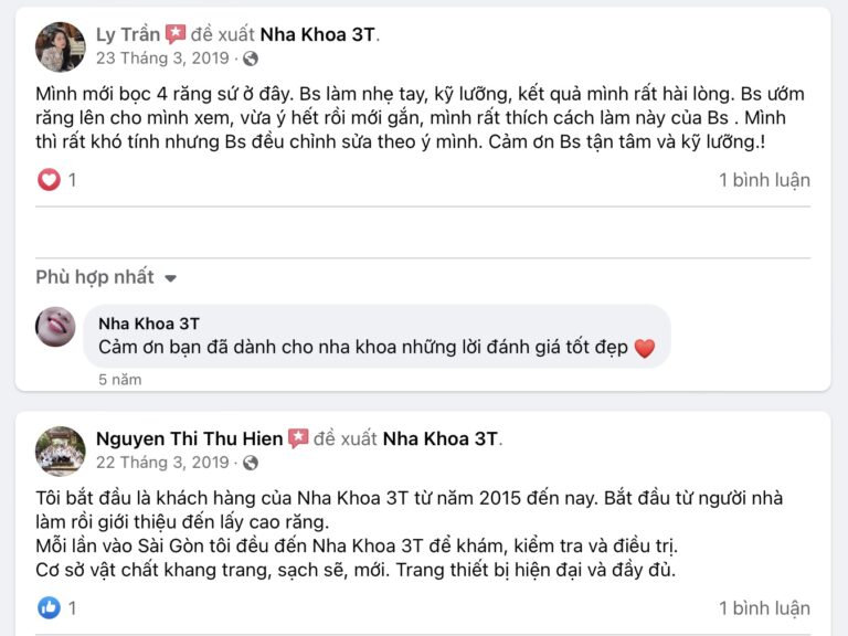 Review khách hàng trên Fanpage Nha Khoa 3T_4